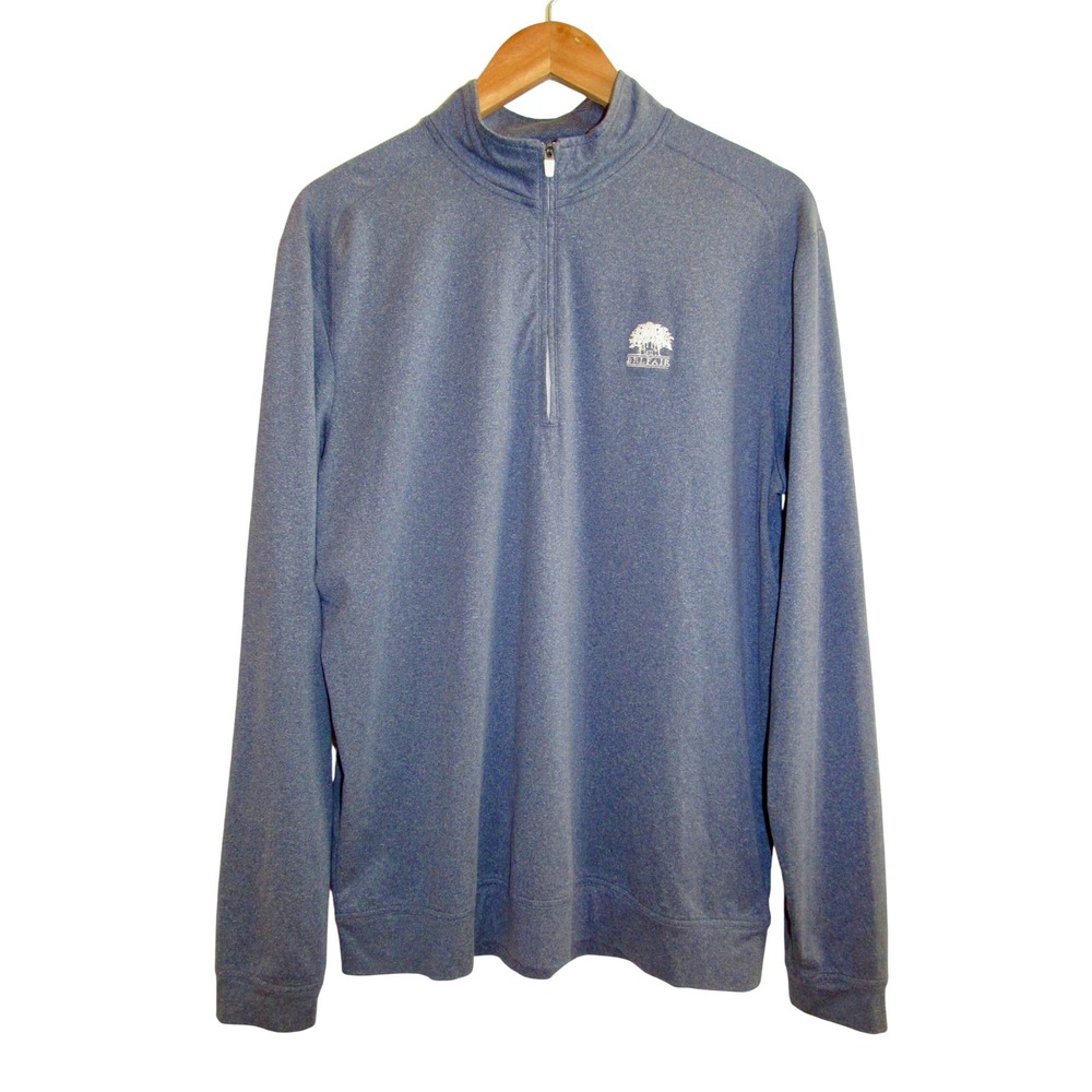 Johnnie-O Mens M Golf Flex PrepFormance 1/4-Zip Long Sleeve Pullover Blue
